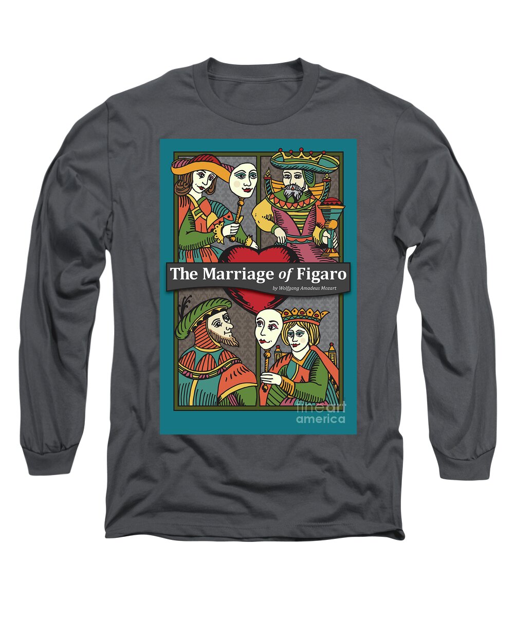 Mozart Long Sleeve T-Shirt featuring the digital art The Marriage of Figaro by Joe Barsin