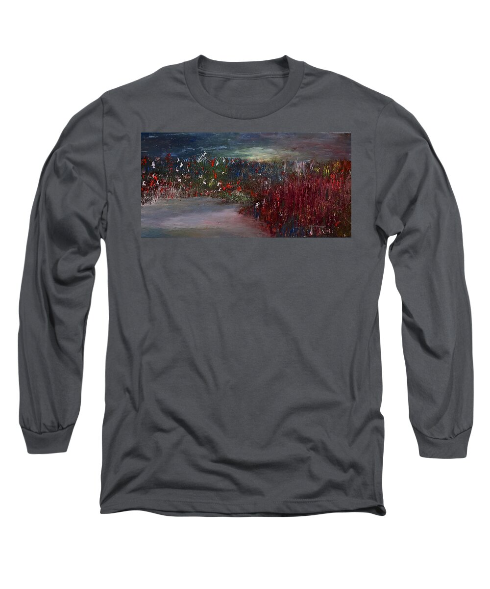 Pond Long Sleeve T-Shirt featuring the painting The Marsh by Dick Bourgault
