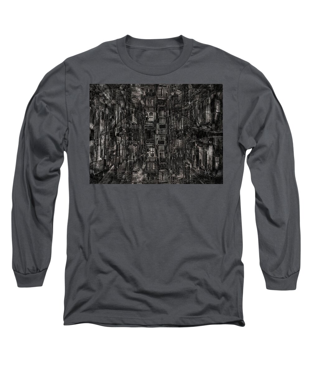 The Nightmare Long Sleeve T-Shirt featuring the digital art The Nightmare by Kiki Art