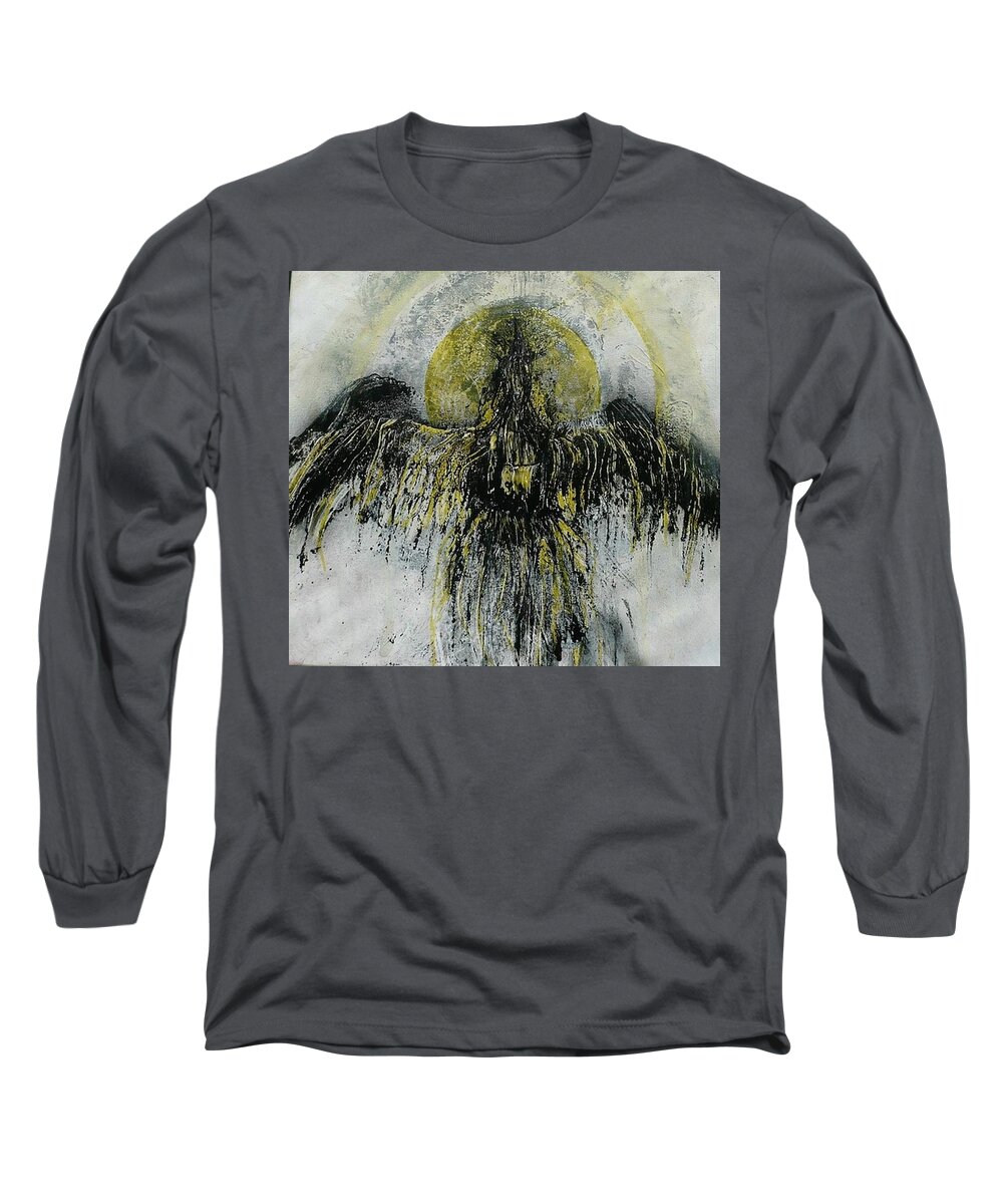 Abstract Long Sleeve T-Shirt featuring the painting The Omen by 'REA' Gallery