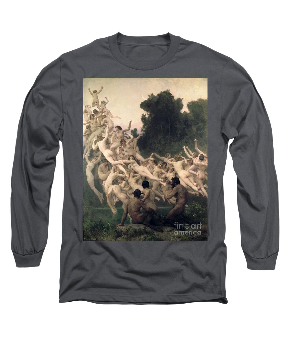 The Long Sleeve T-Shirt featuring the painting The Oreads by William-Adolphe Bouguereau