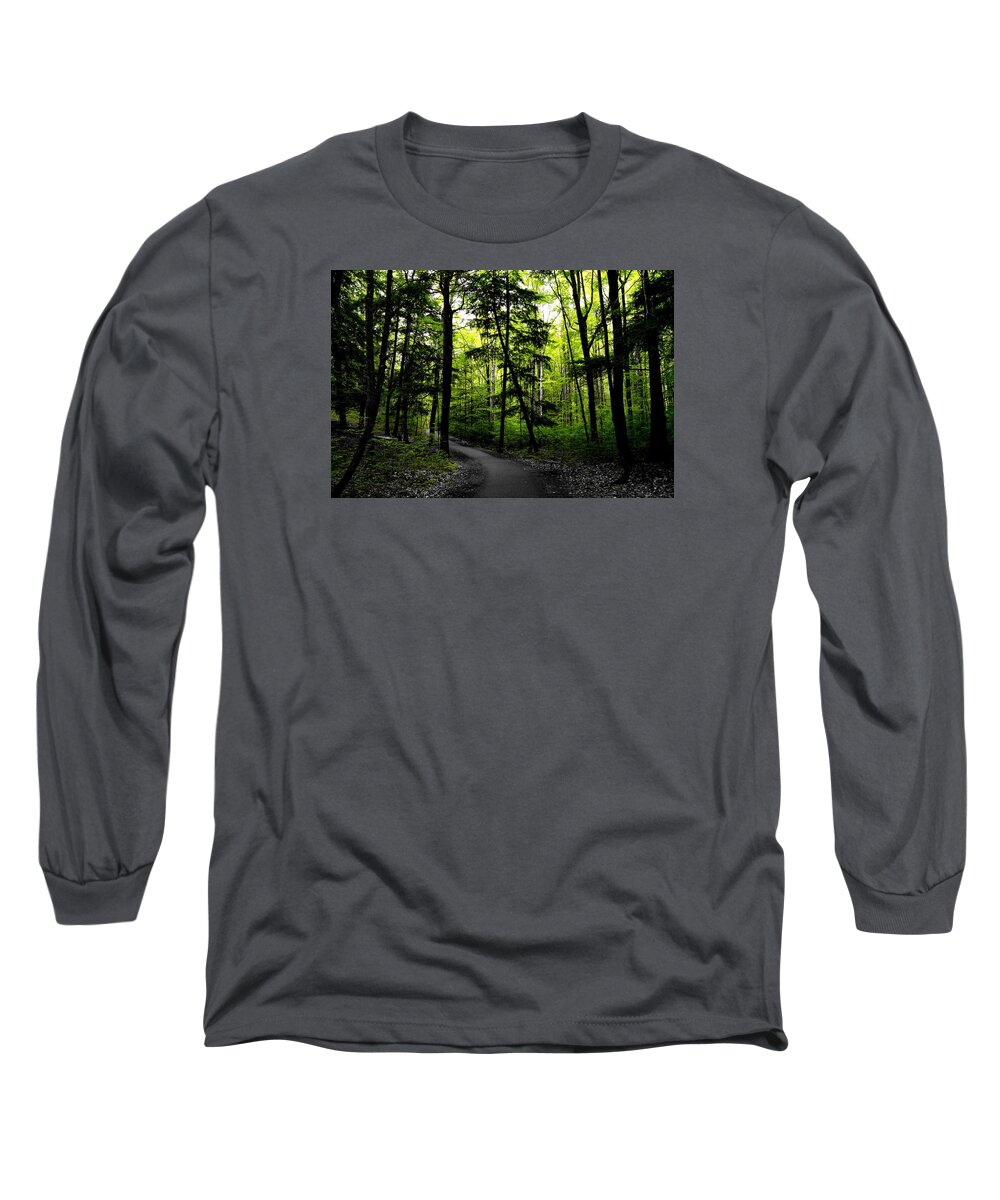  Long Sleeve T-Shirt featuring the photograph The Pathway bwg by Daniel Thompson