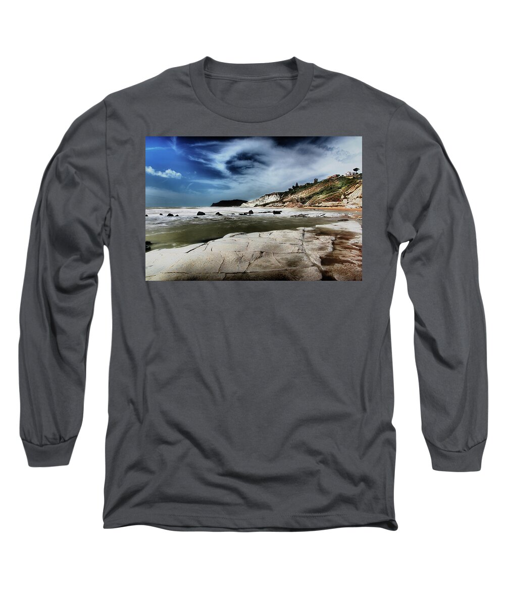  Long Sleeve T-Shirt featuring the photograph The Scala dei Turchi II by Patrick Boening