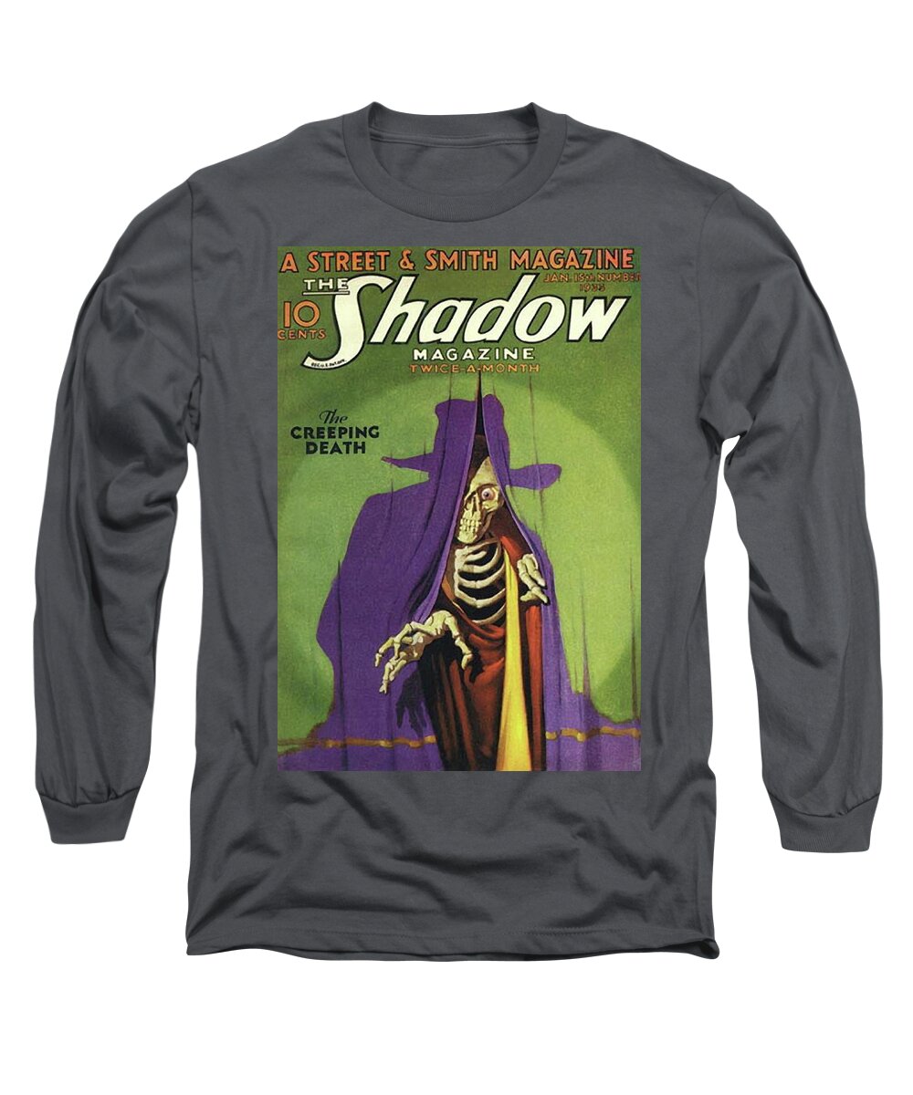 The Shadow Long Sleeve T-Shirt featuring the painting The Shadow The Creeping Death by Conde Nast