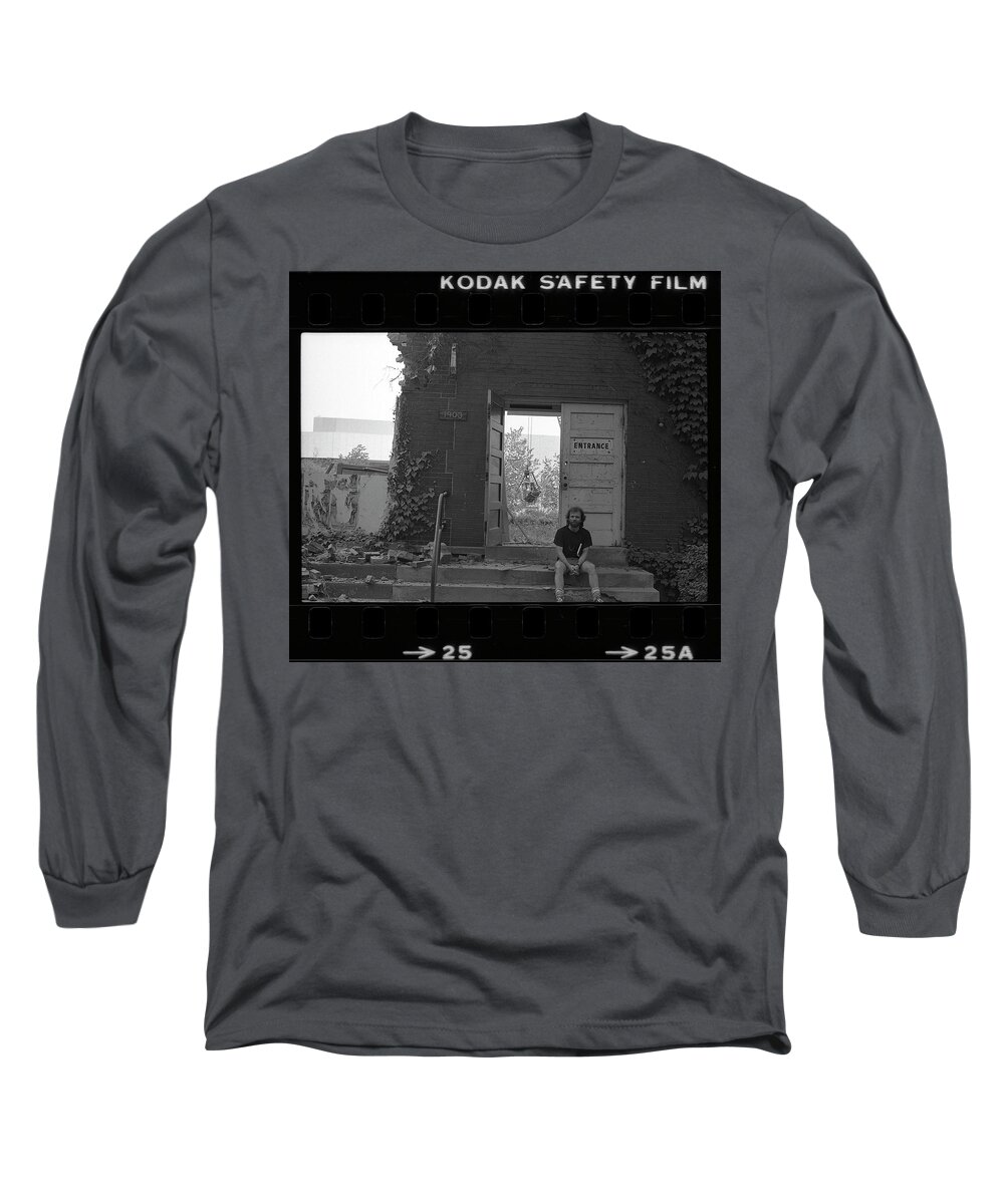 Northwestern University Long Sleeve T-Shirt featuring the photograph The Speech Annex and Peter Steven, Full Frame, 1980 by Jeremy Butler