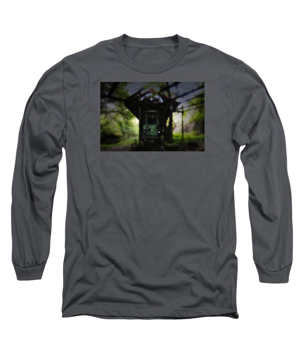 Tram Long Sleeve T-Shirt featuring the photograph The Tram Leaves The Station... by Enrico Pelos