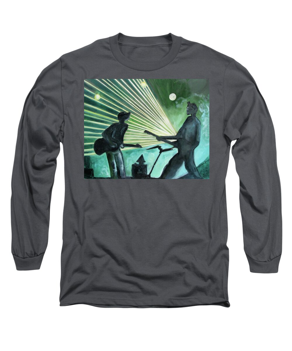 Music Long Sleeve T-Shirt featuring the painting The Um Experience number one by Patricia Arroyo