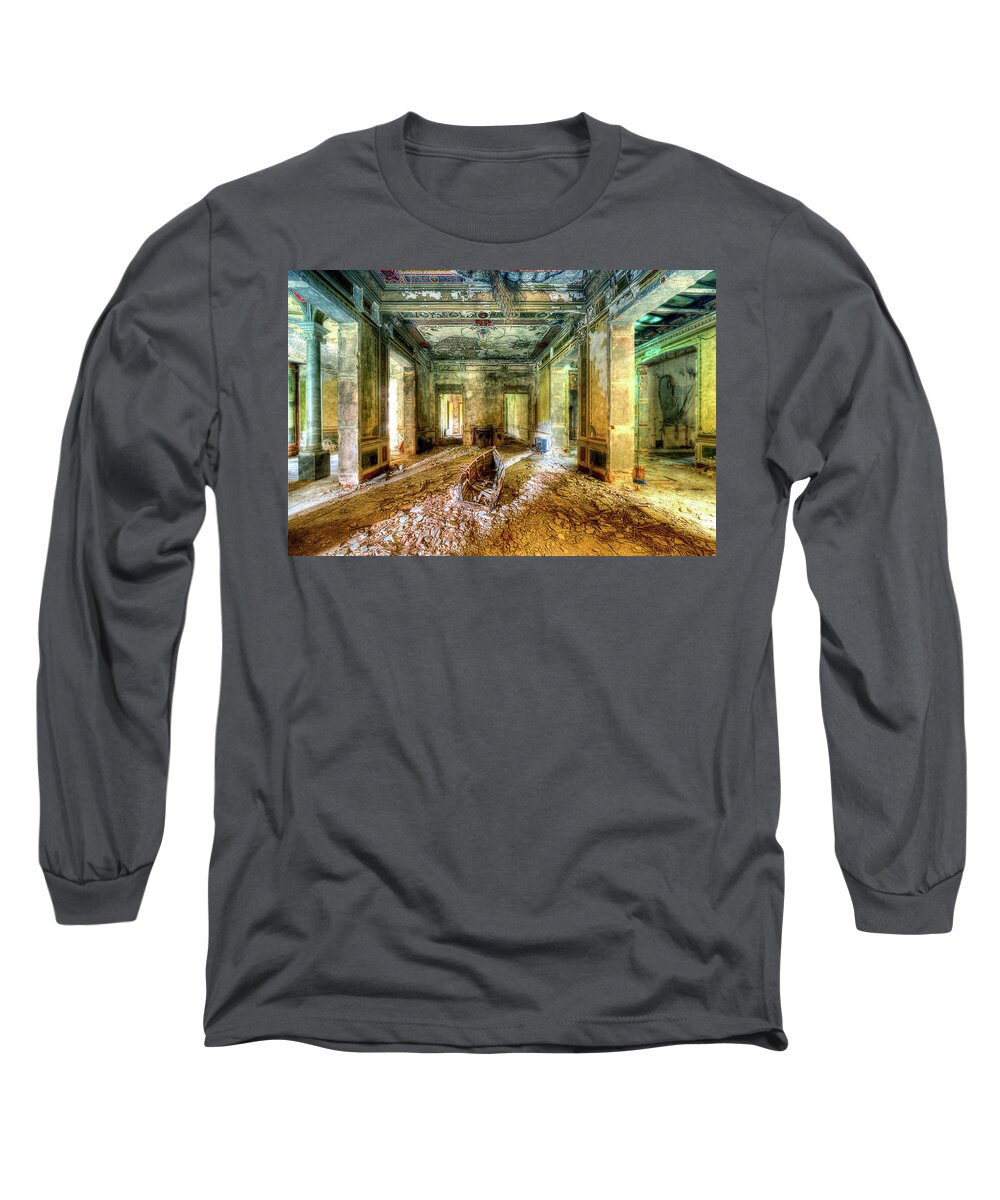 Villa Della Barca Long Sleeve T-Shirt featuring the photograph THE VILLA OF THE BOAT IN THE ANTIQUE SALON - La VILLA DELLA BARCA NELL'ANTICO SALONE by Enrico Pelos