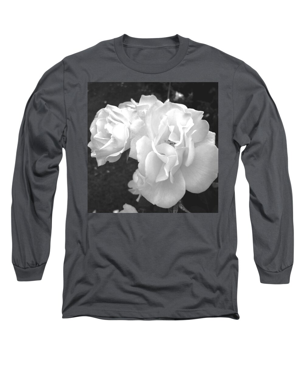 Rose Long Sleeve T-Shirt featuring the digital art The White Rose by Kevyn Bashore