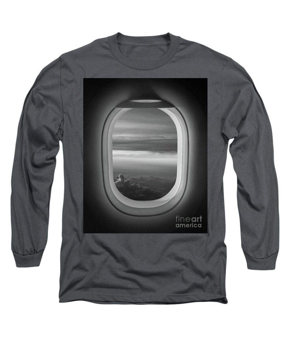 The Window Seat Long Sleeve T-Shirt featuring the photograph The Window Seat BW by Michael Ver Sprill