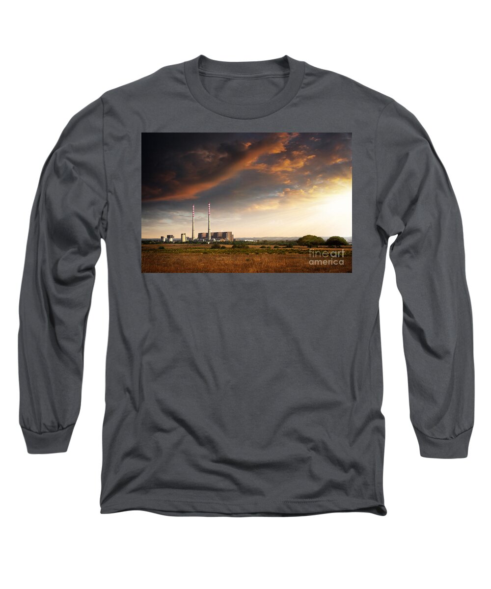 Building Long Sleeve T-Shirt featuring the photograph Thermoelectrical Plant by Carlos Caetano