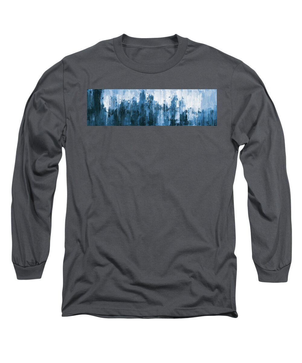 Rain Long Sleeve T-Shirt featuring the painting These rainy days by AM FineArtPrints
