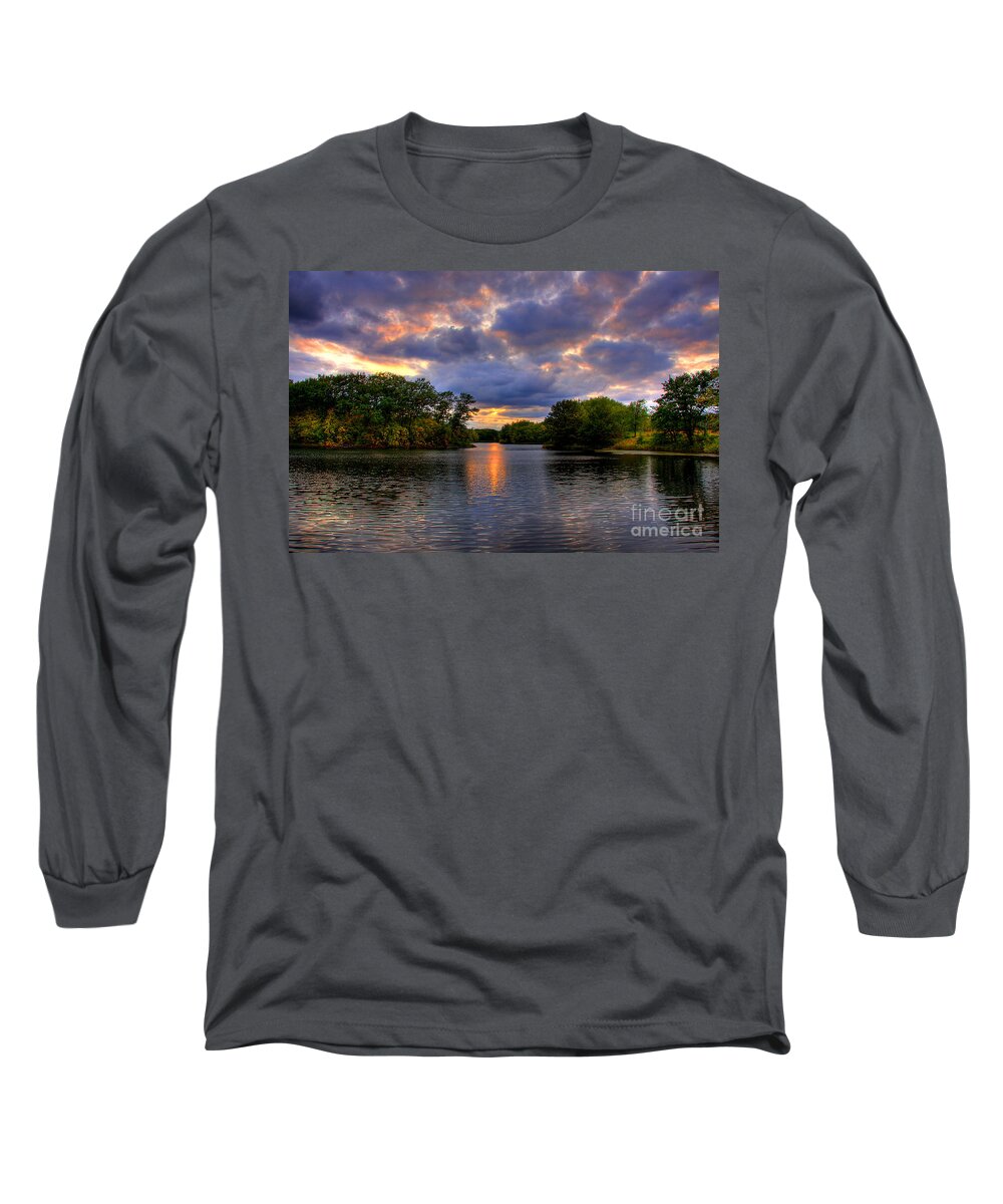 Country Living Long Sleeve T-Shirt featuring the photograph Thomas Lake Park in Eagan on a Glorious Summer Evening by Wayne Moran