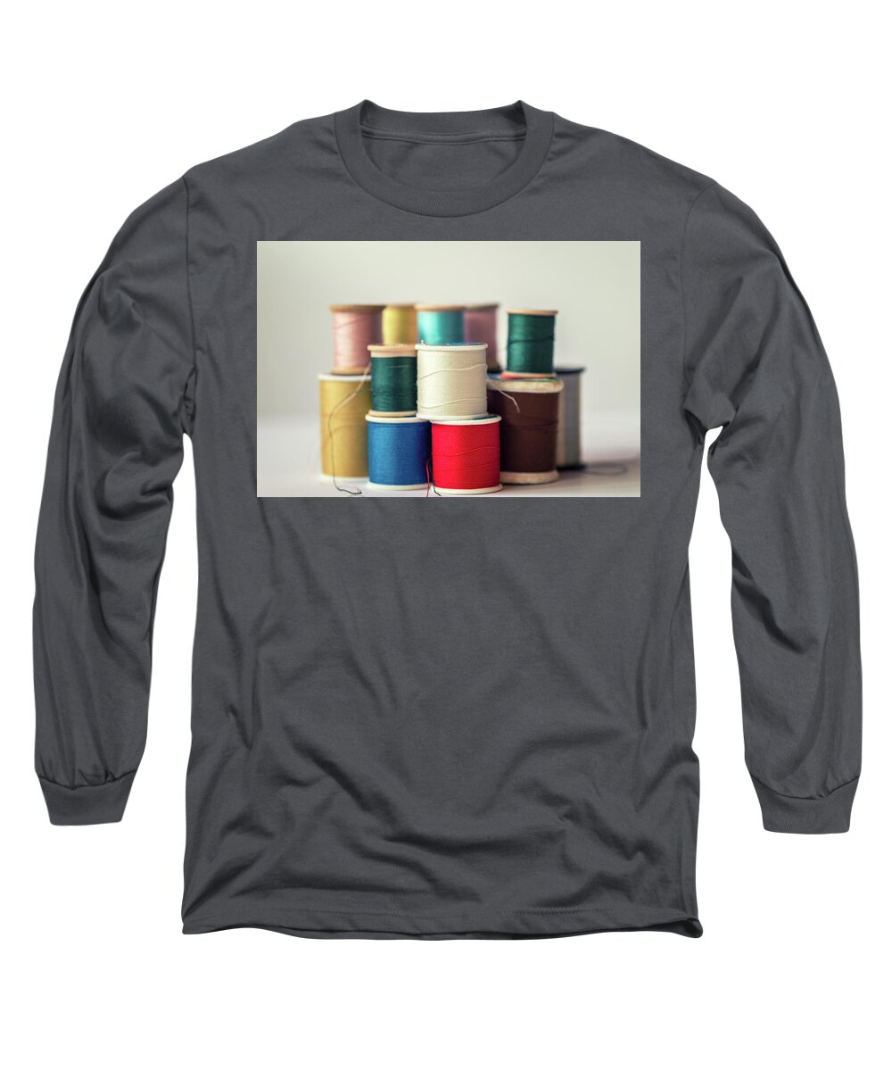 Sewing Thread Long Sleeve T-Shirt featuring the photograph Thread #1 by Joseph S Giacalone
