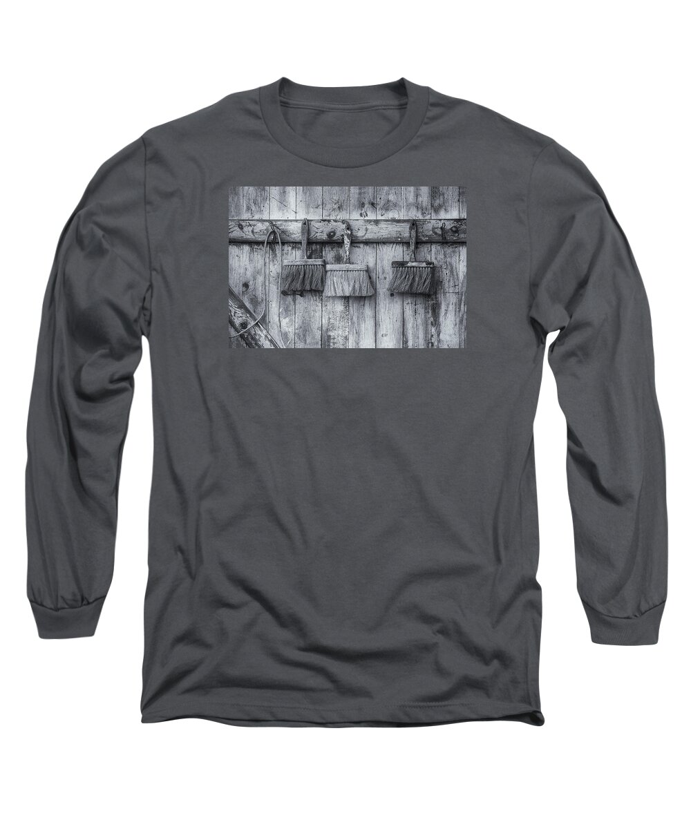 Brattleboro Vermont Long Sleeve T-Shirt featuring the photograph Three Brushes Black and White by Tom Singleton