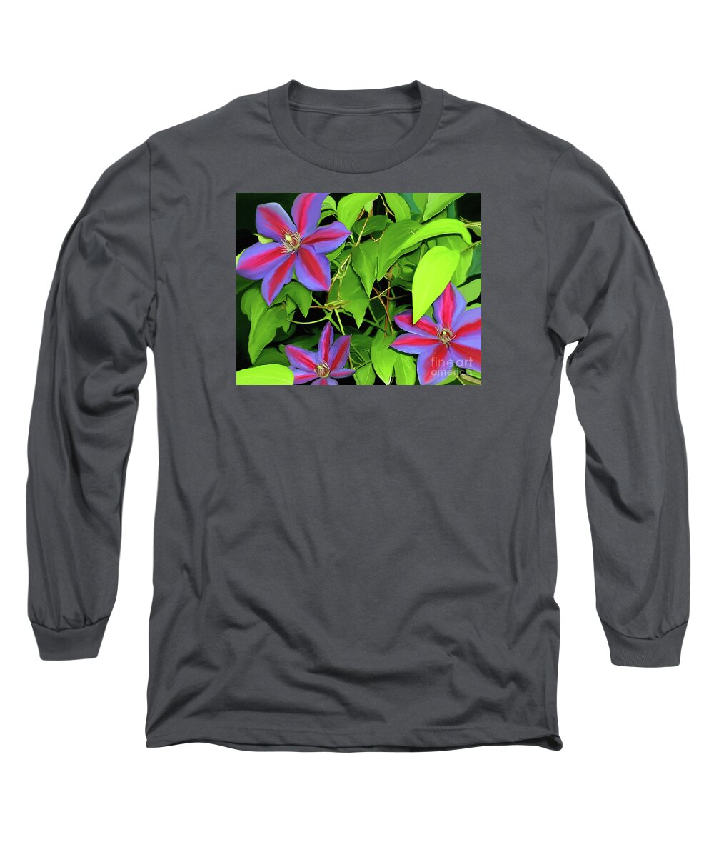 Mixed Media Art Long Sleeve T-Shirt featuring the painting Three Jacks by Patricia Griffin Brett