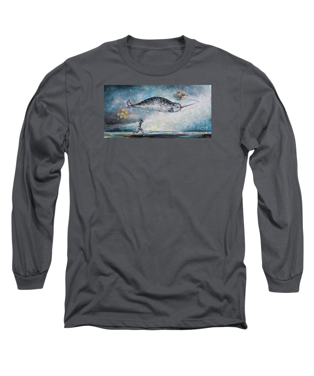 Tomorrow Long Sleeve T-Shirt featuring the painting Tomorrow Land by Manami Lingerfelt