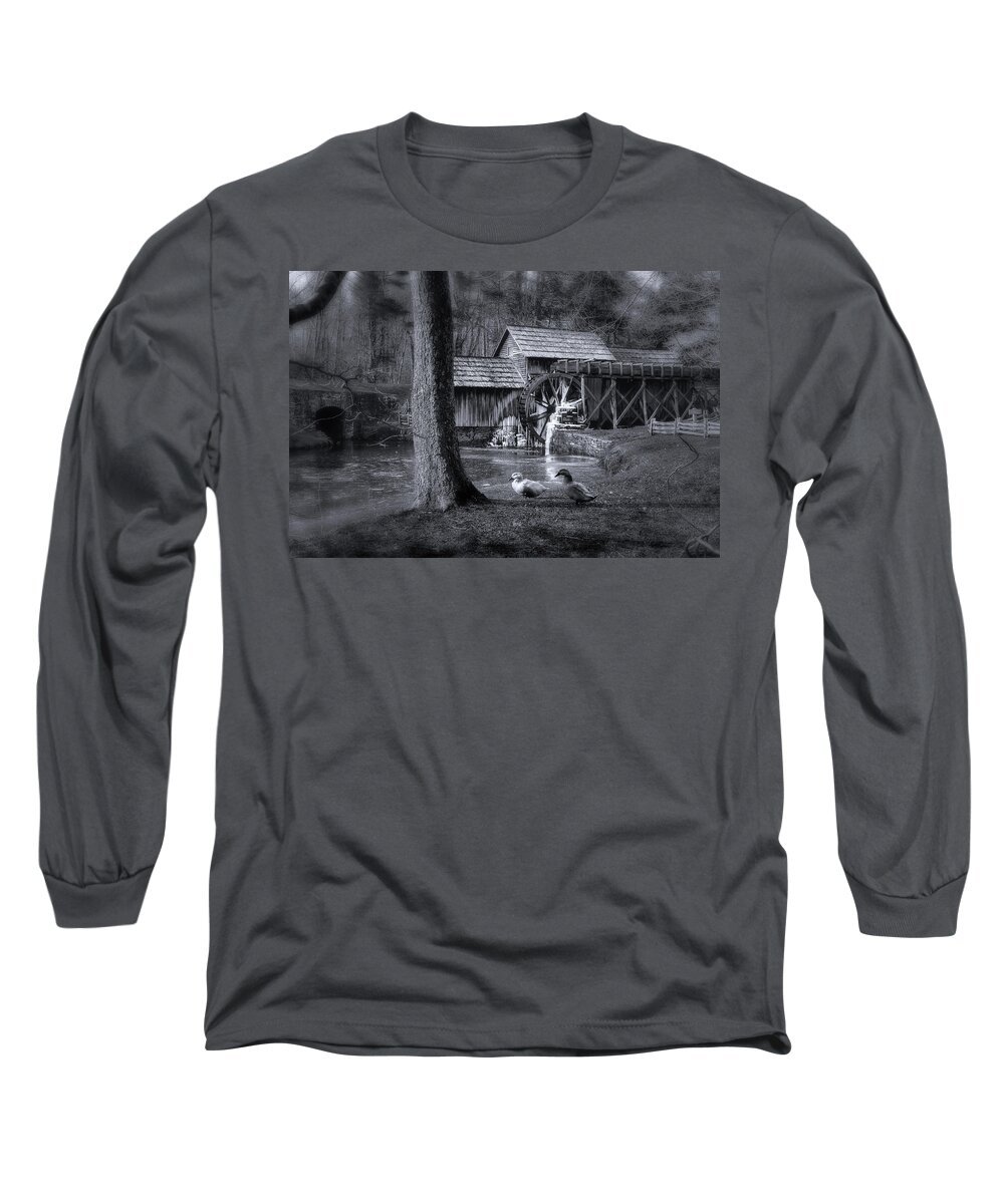 Mill Long Sleeve T-Shirt featuring the photograph Too Cold for the Ducks by Steve Hurt