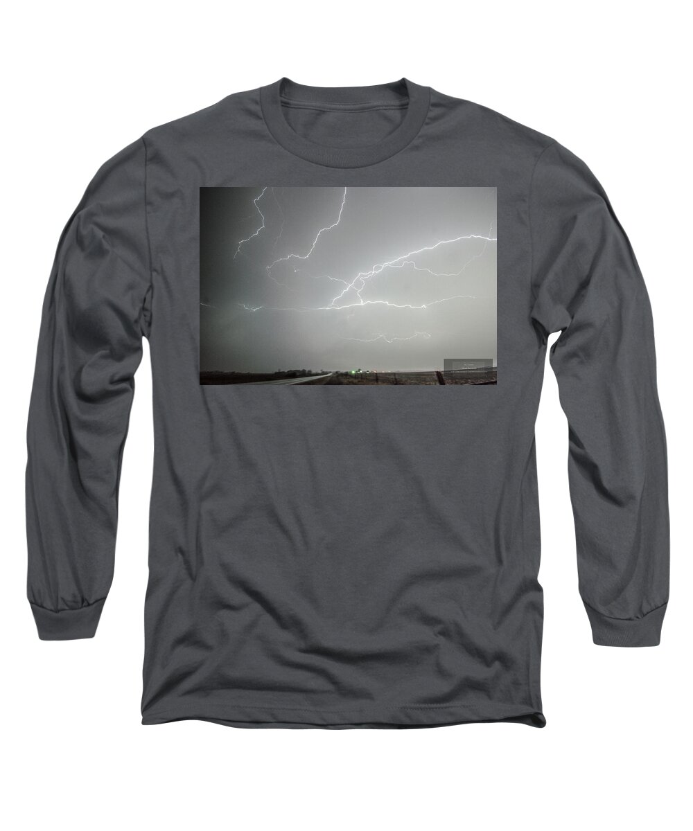 Muscatine Long Sleeve T-Shirt featuring the photograph Tornadic Lightning Composite 3-6-17 by Paul Brooks