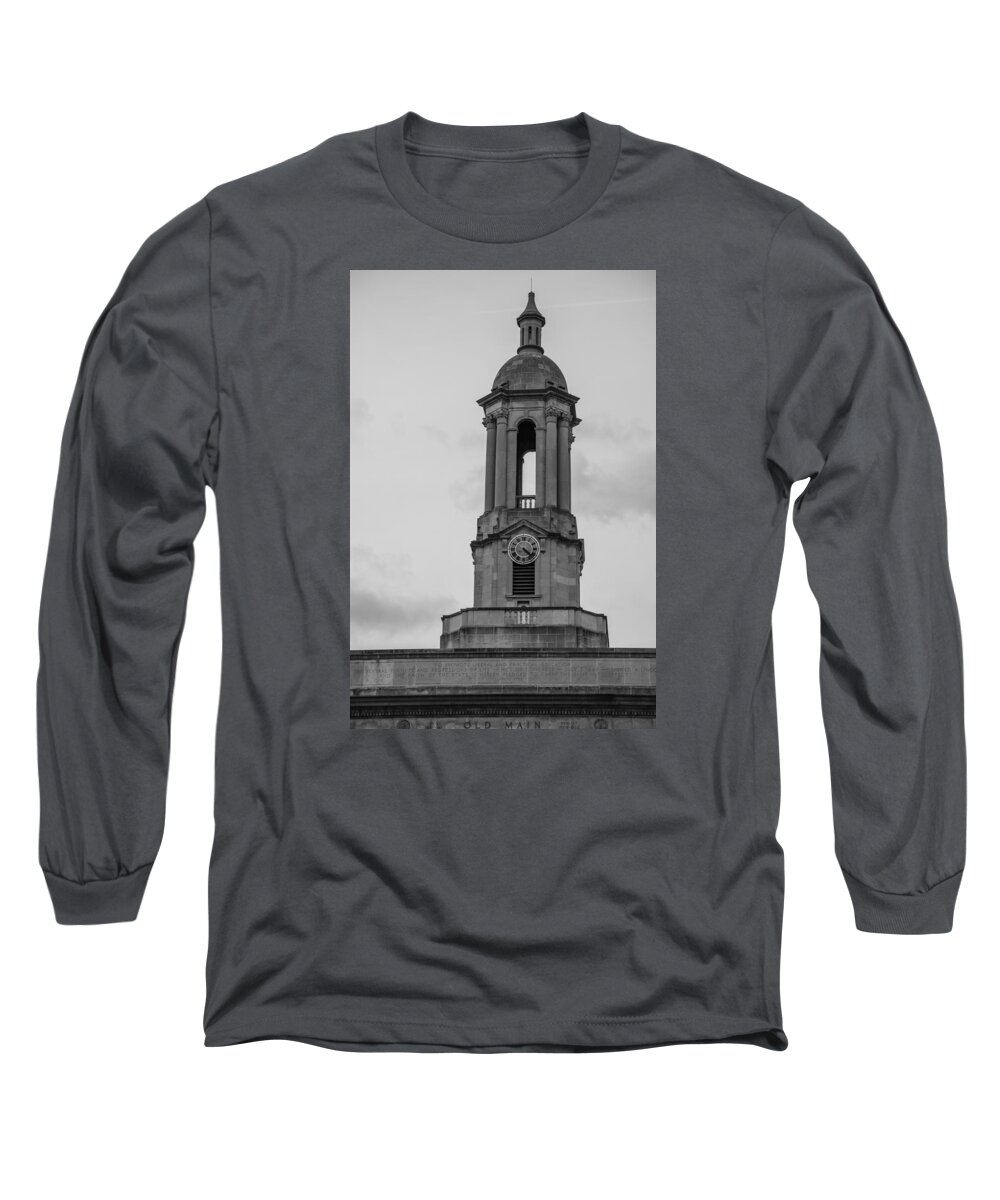 Penn State Long Sleeve T-Shirt featuring the photograph Tower at Old Main Penn State by John McGraw