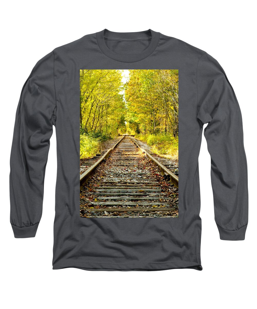 Foliage Long Sleeve T-Shirt featuring the photograph Track to Nowhere by Greg Fortier
