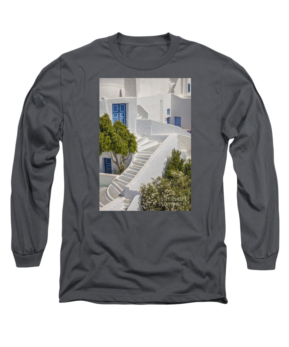 Door Long Sleeve T-Shirt featuring the photograph Traditional Santorini by Sophie McAulay