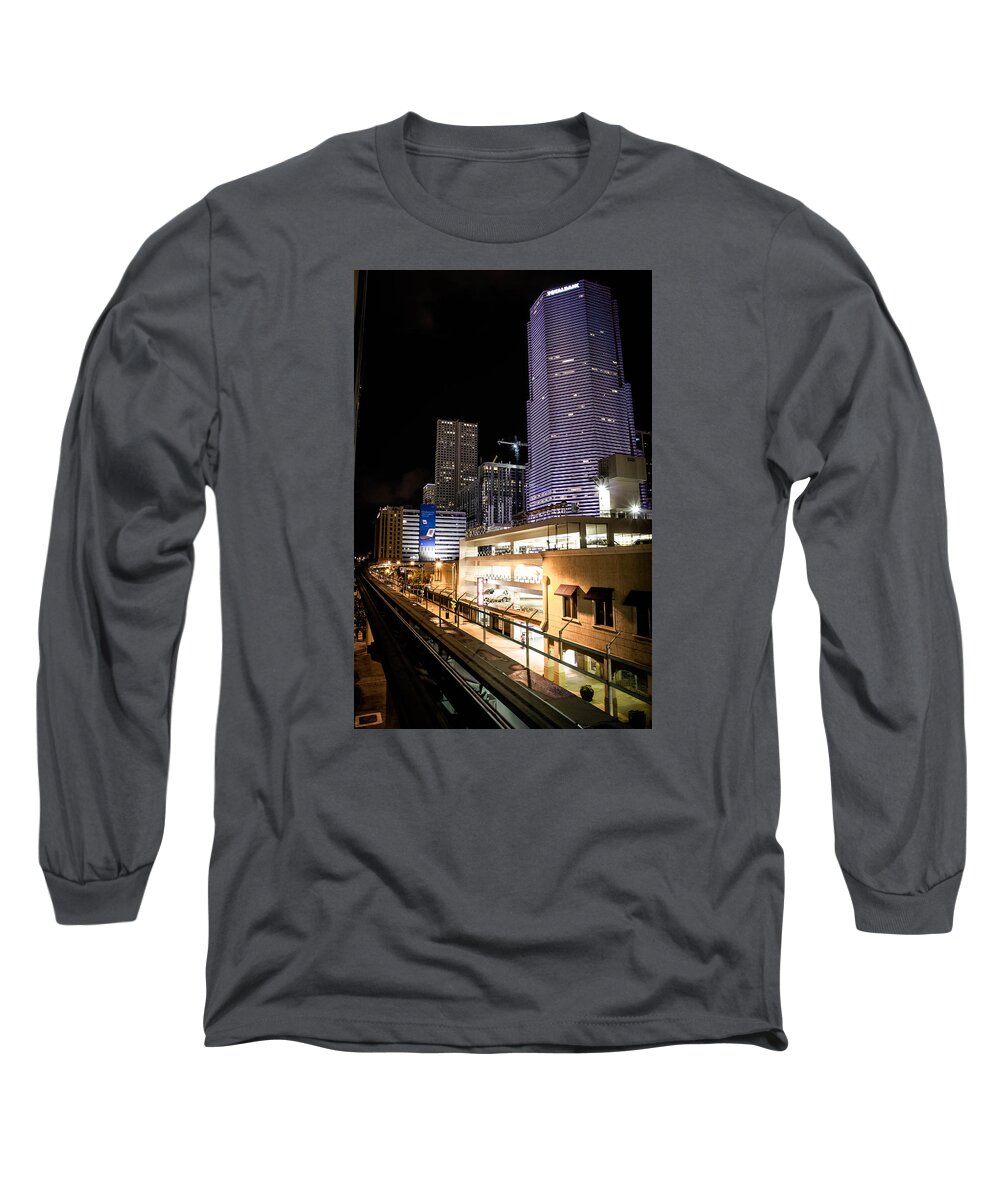 Miami Long Sleeve T-Shirt featuring the photograph Train Station by Mike Dunn