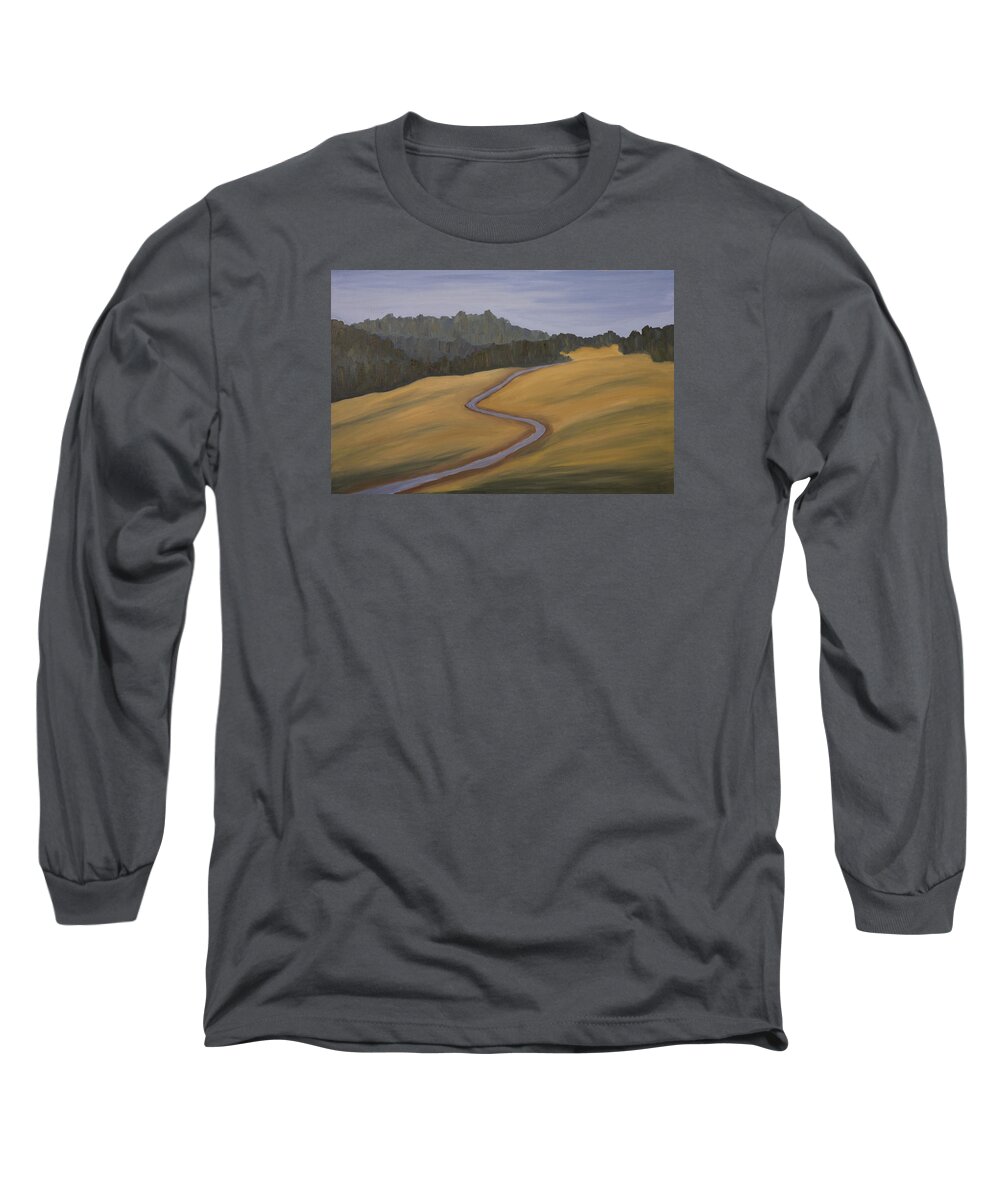 Meadow Long Sleeve T-Shirt featuring the painting Mystic Trail by John Farley