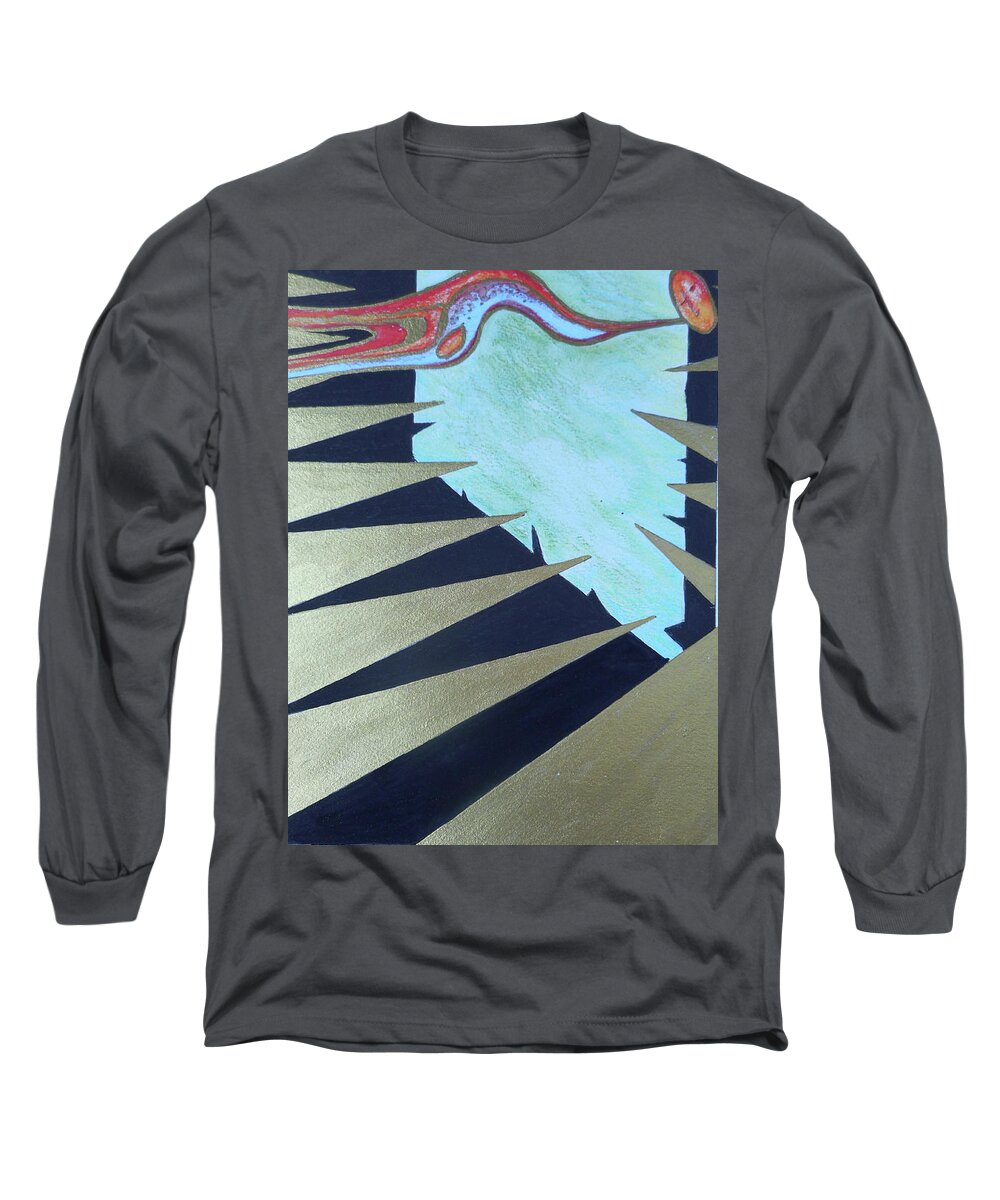 Katerina Stamatelos Long Sleeve T-Shirt featuring the painting Trapped by Katerina Stamatelos