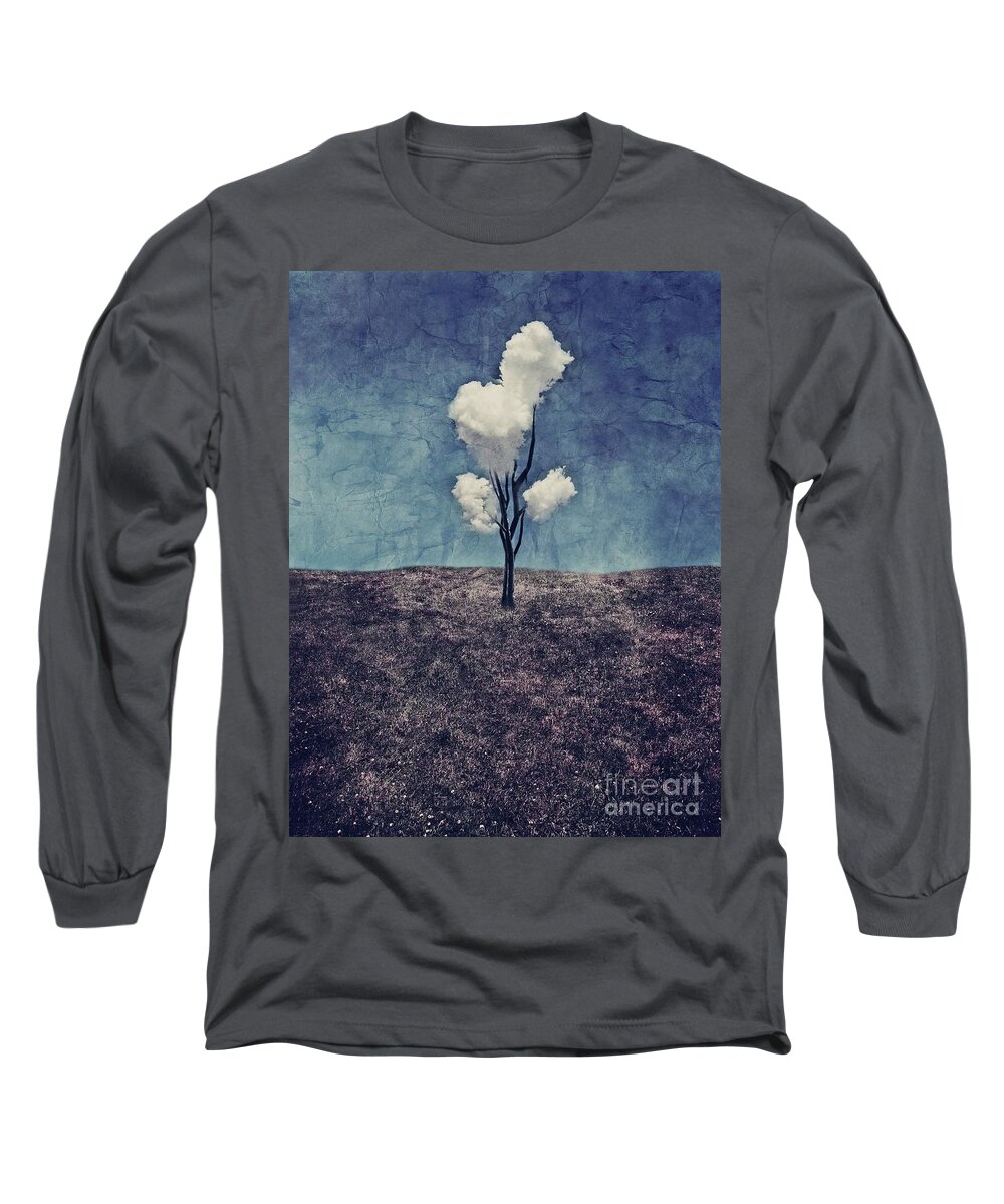 #faatoppicks Long Sleeve T-Shirt featuring the digital art Tree Clouds 01d2 by Aimelle Ml
