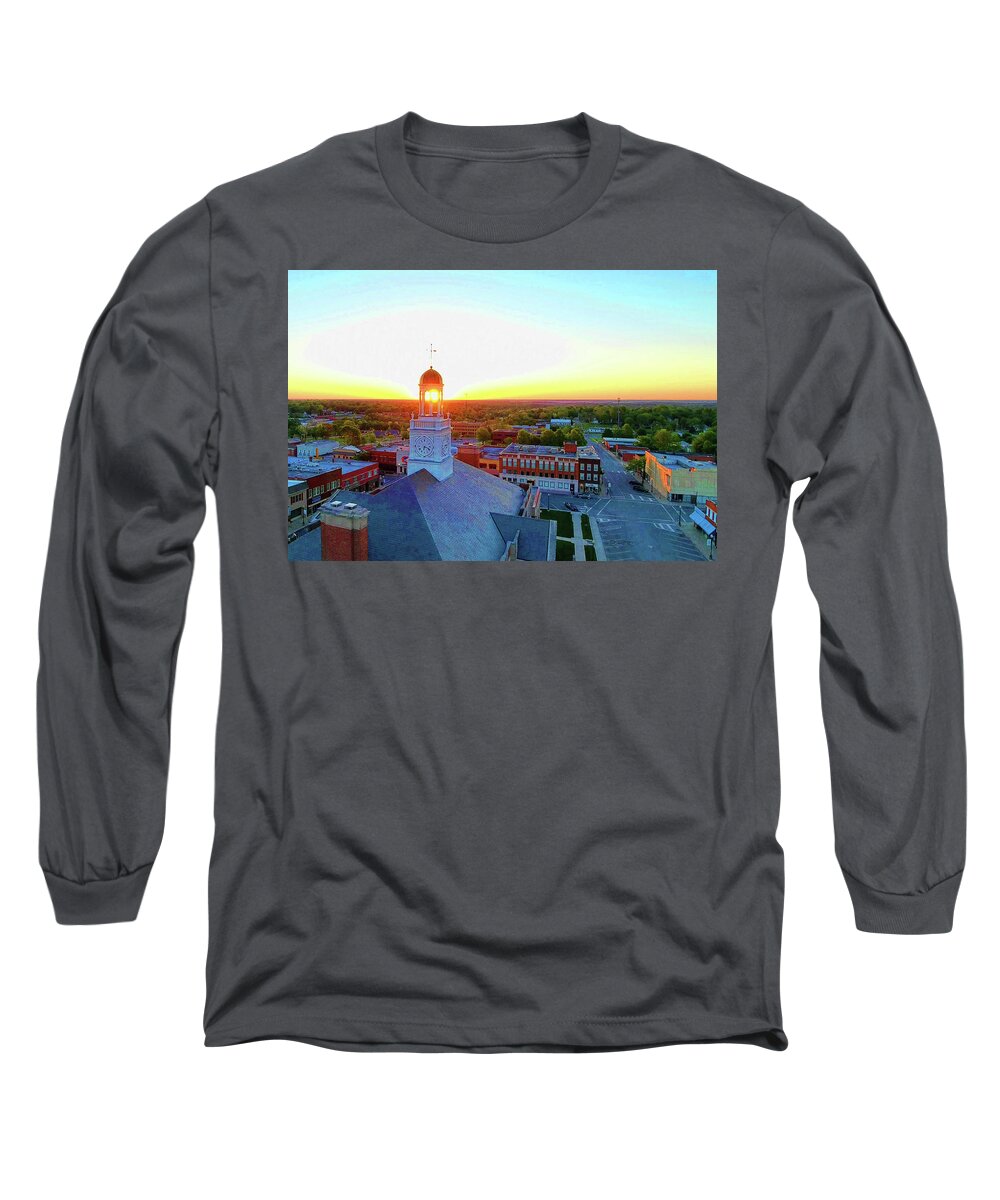 Jackson Long Sleeve T-Shirt featuring the photograph Truman Clock Tower by David Luebbert