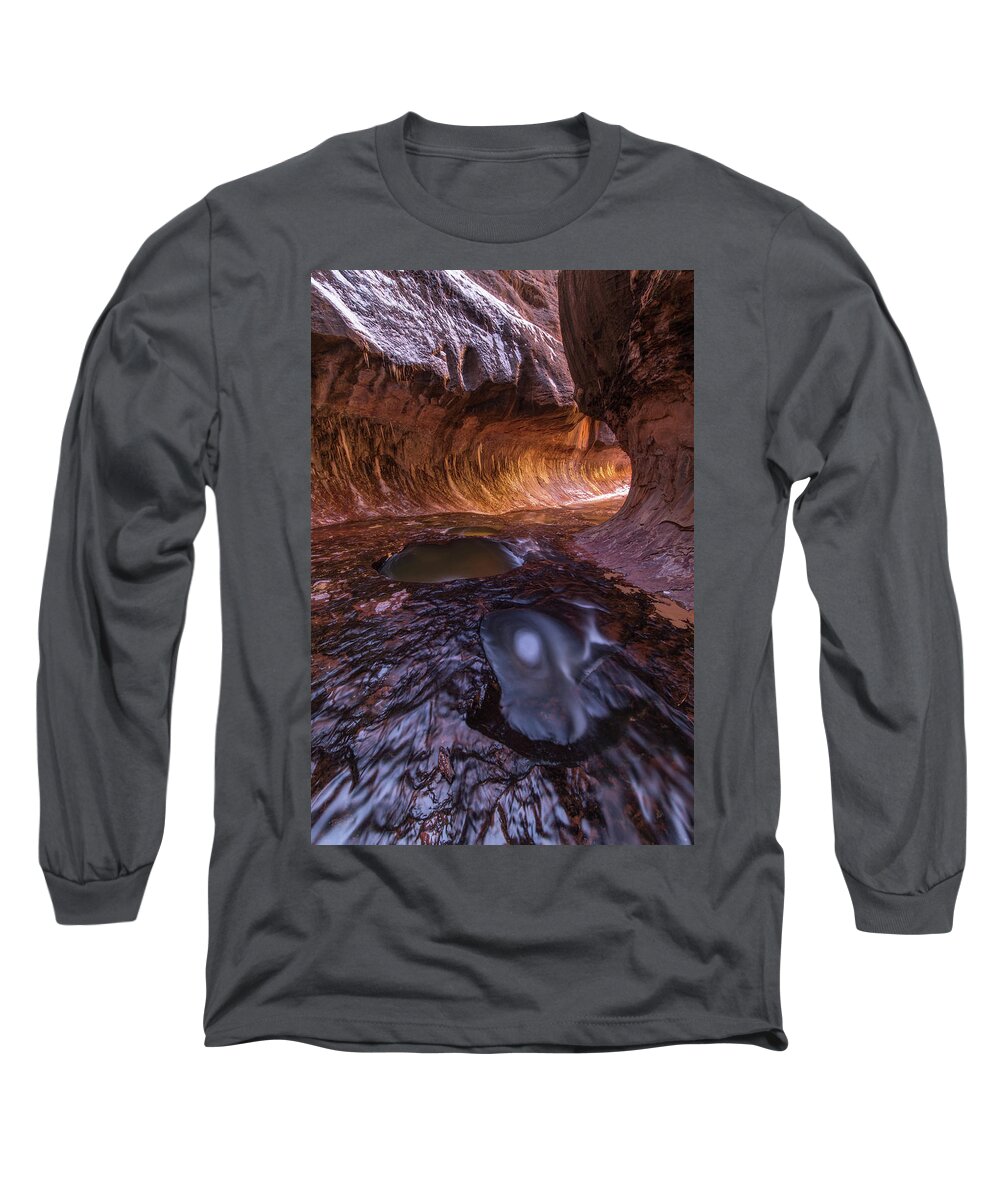 Zion Long Sleeve T-Shirt featuring the photograph Tunnel of Ice and Light by Dustin LeFevre