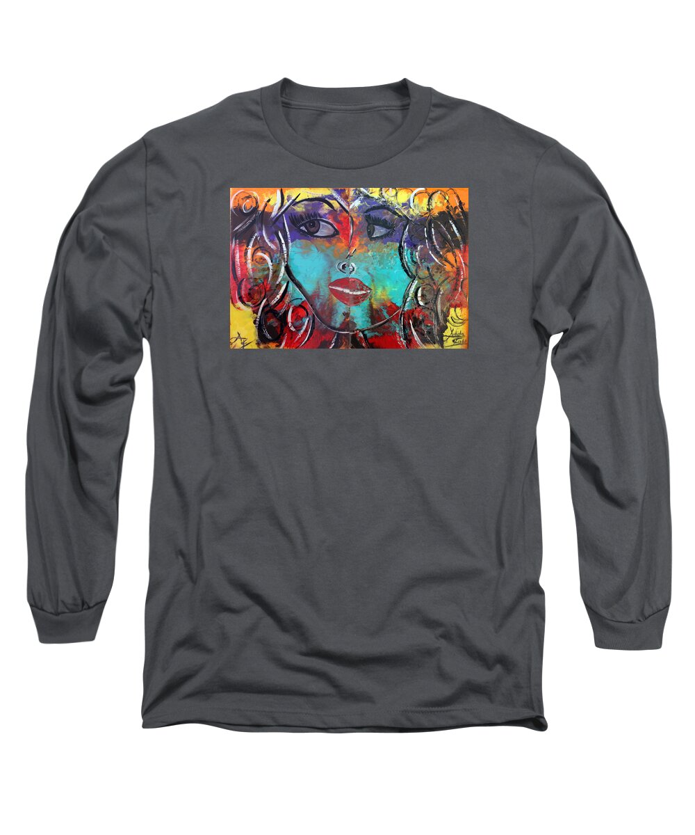Twins Long Sleeve T-Shirt featuring the painting Twins by Artista Elisabet