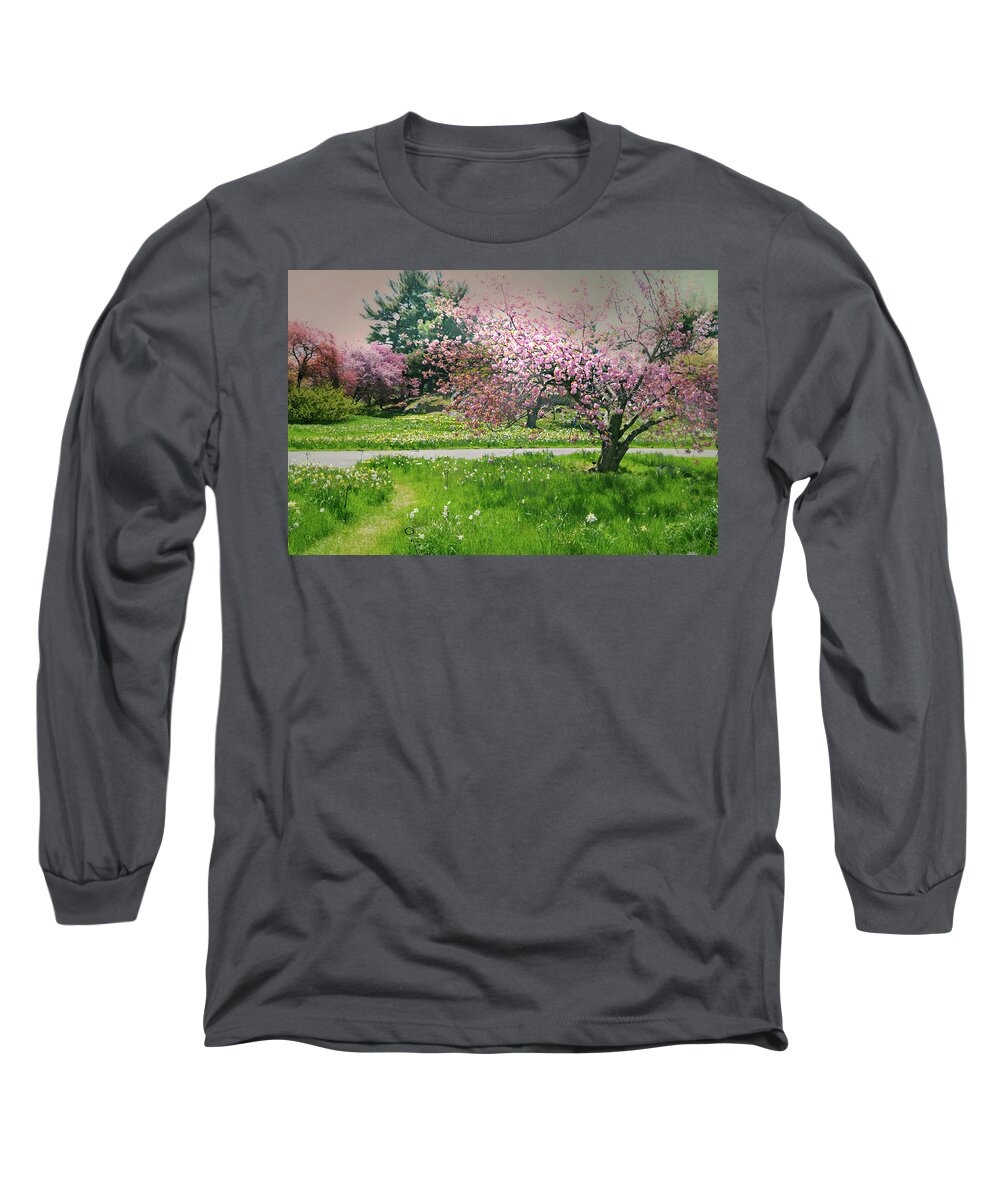Nybg Long Sleeve T-Shirt featuring the photograph Under the Cherry Tree by Diana Angstadt