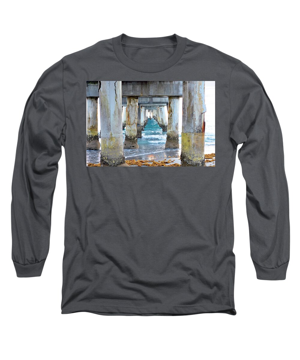 Pier Long Sleeve T-Shirt featuring the photograph Under The Pier by Ken Figurski