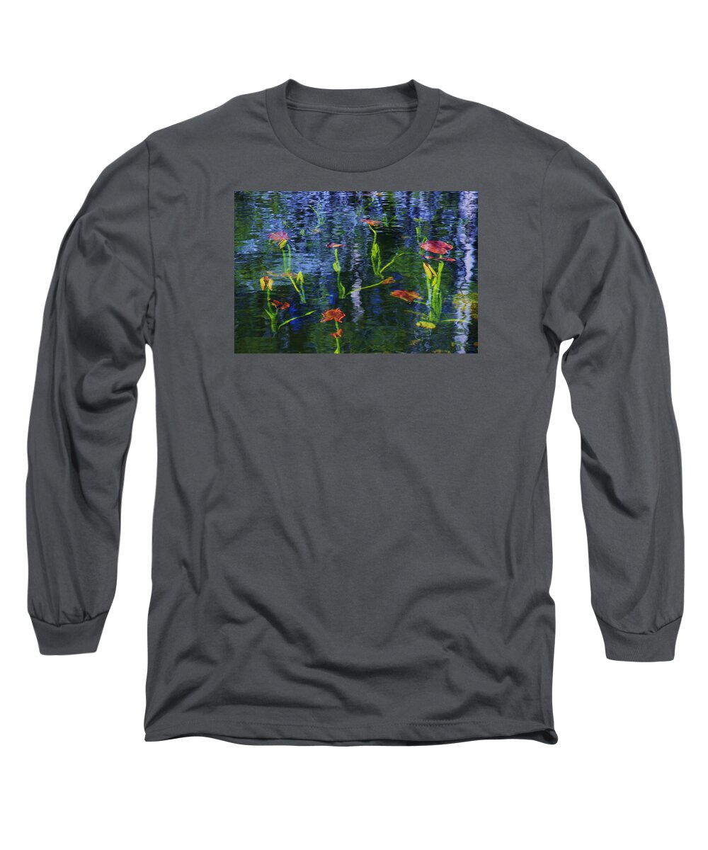 Lake Tahoe Long Sleeve T-Shirt featuring the photograph Underwater Lilies by Sean Sarsfield