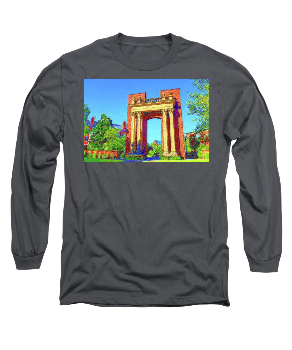 University Of Illinois Long Sleeve T-Shirt featuring the mixed media University of Illinois #1 by DJ Fessenden