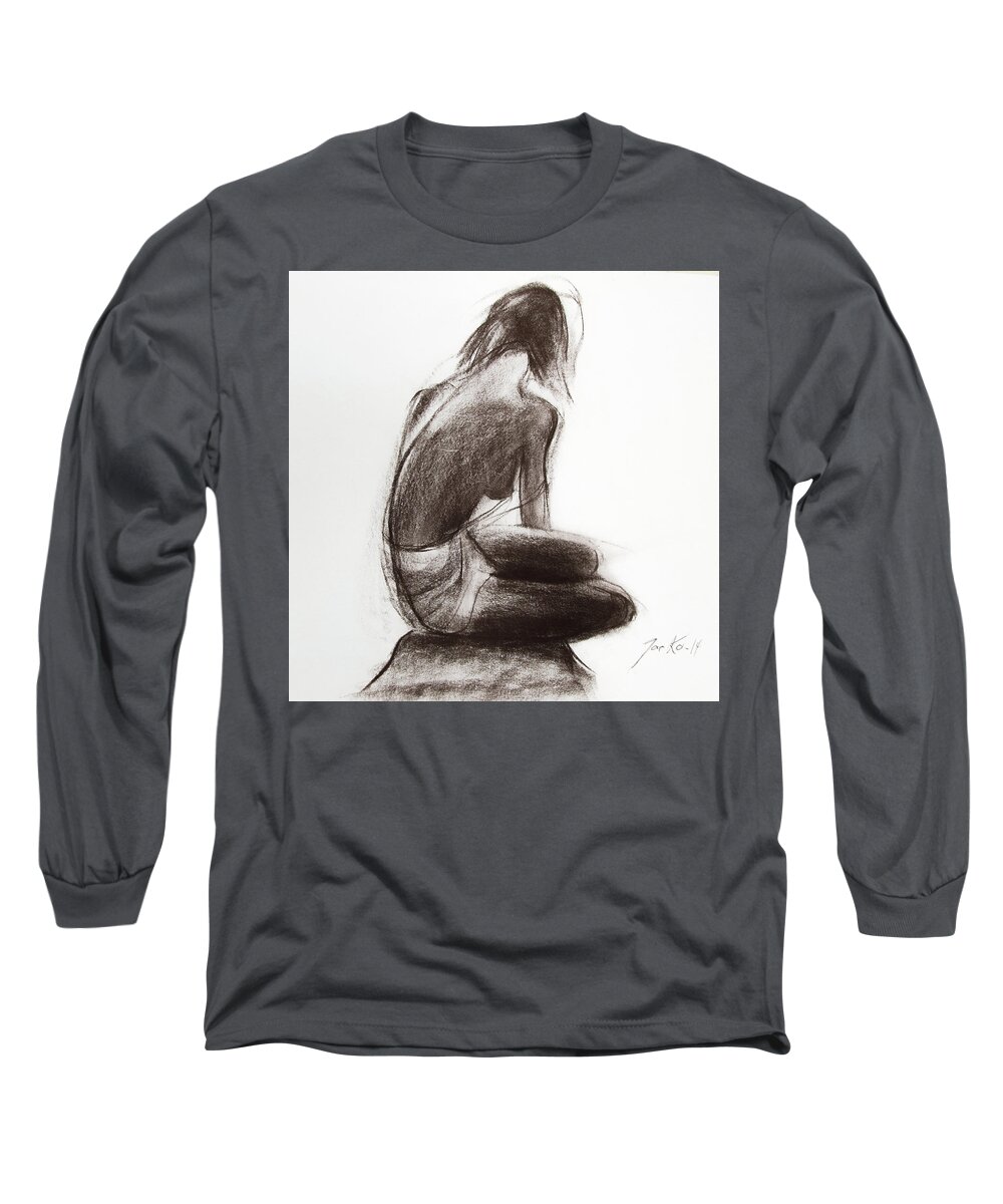 Beautiful Long Sleeve T-Shirt featuring the painting Until The Sea Shall Free Them by Jarko Aka Lui Grande