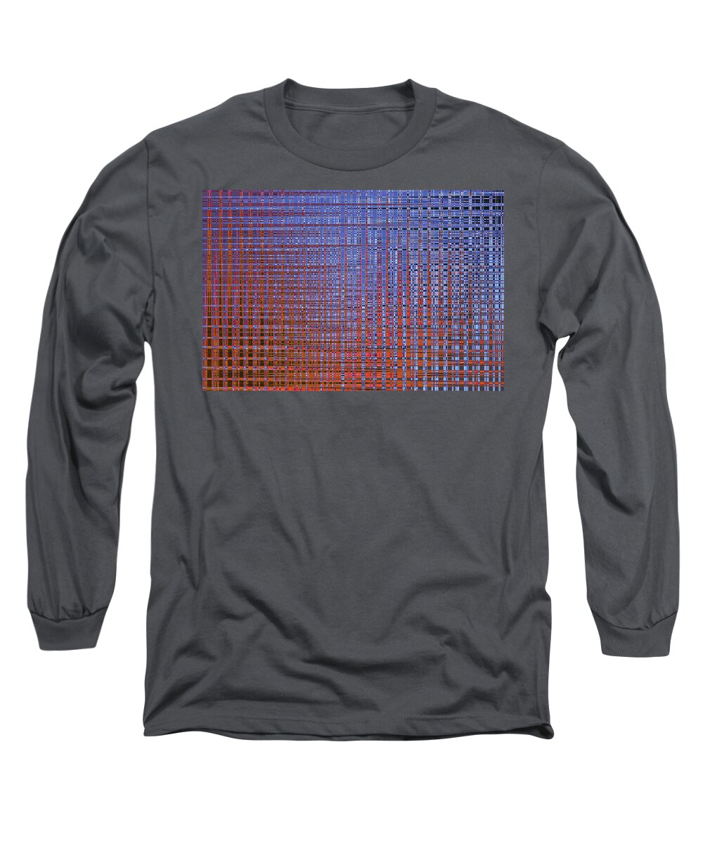 Abstract Long Sleeve T-Shirt featuring the photograph Untitled Abstract with Red and Blue by Ira Marcus