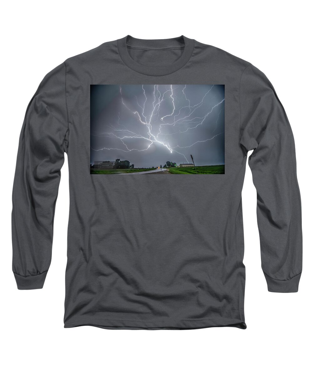 Lightning Long Sleeve T-Shirt featuring the photograph Upward Branch by Paul Brooks