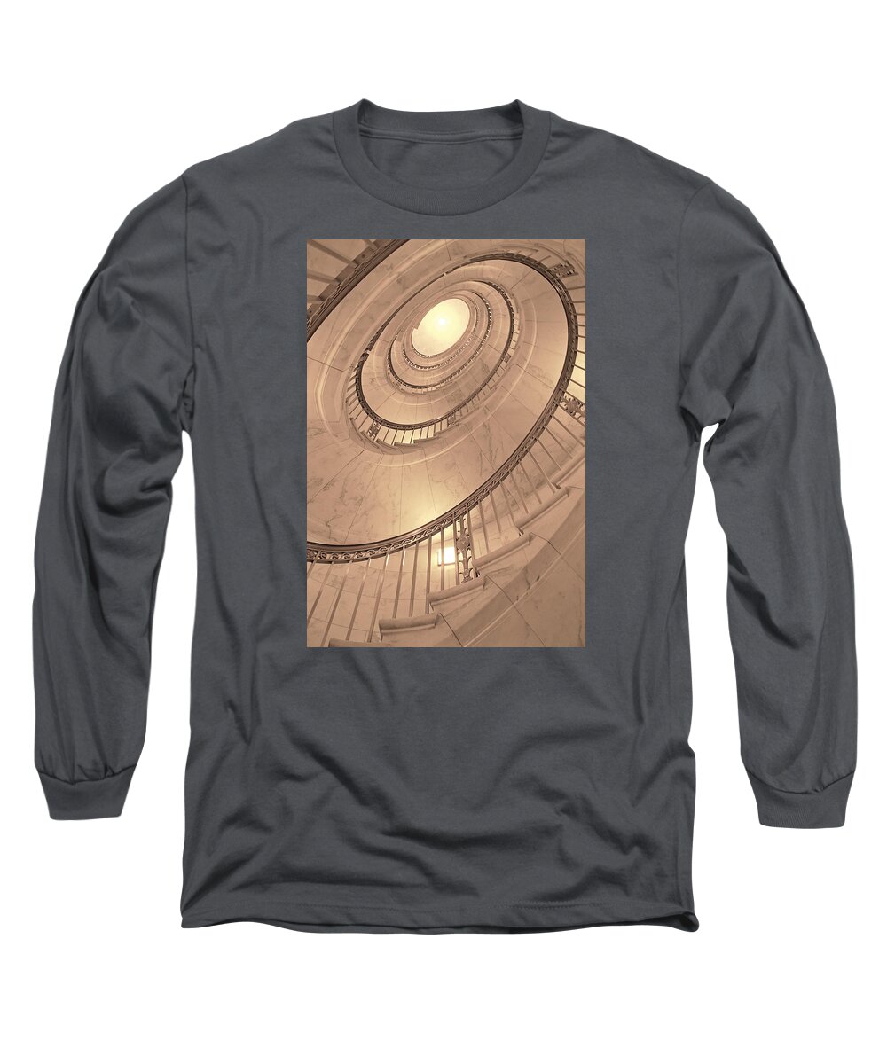Photography Long Sleeve T-Shirt featuring the photograph U. S. Supreme Court Oval Stairway by Doug Davidson