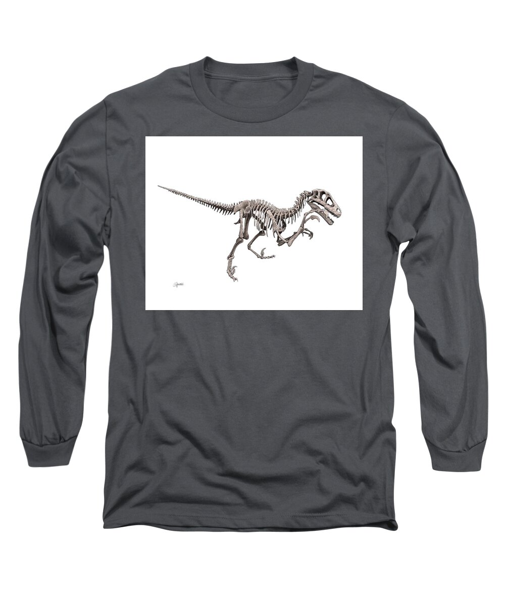 Utahraptor Long Sleeve T-Shirt featuring the digital art Utahraptor by Rick Adleman