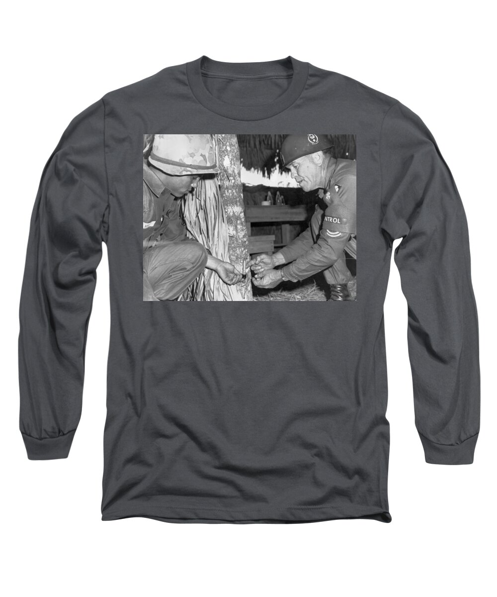 1960s Long Sleeve T-Shirt featuring the photograph Viet Cong Booby Trap by Underwood Archives