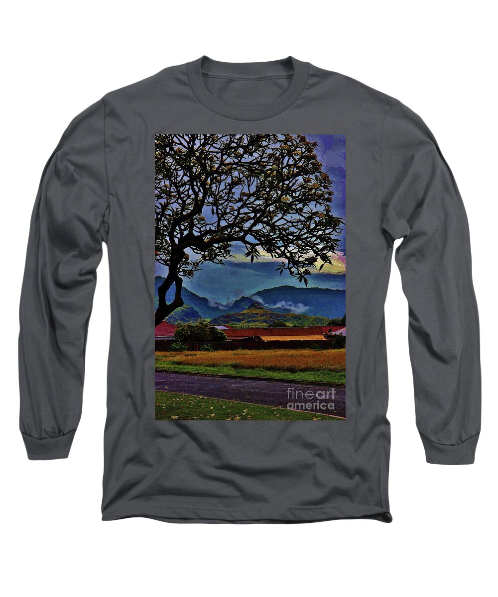 Waianae Intermediate School Long Sleeve T-Shirt featuring the photograph View From the School Yard by Craig Wood