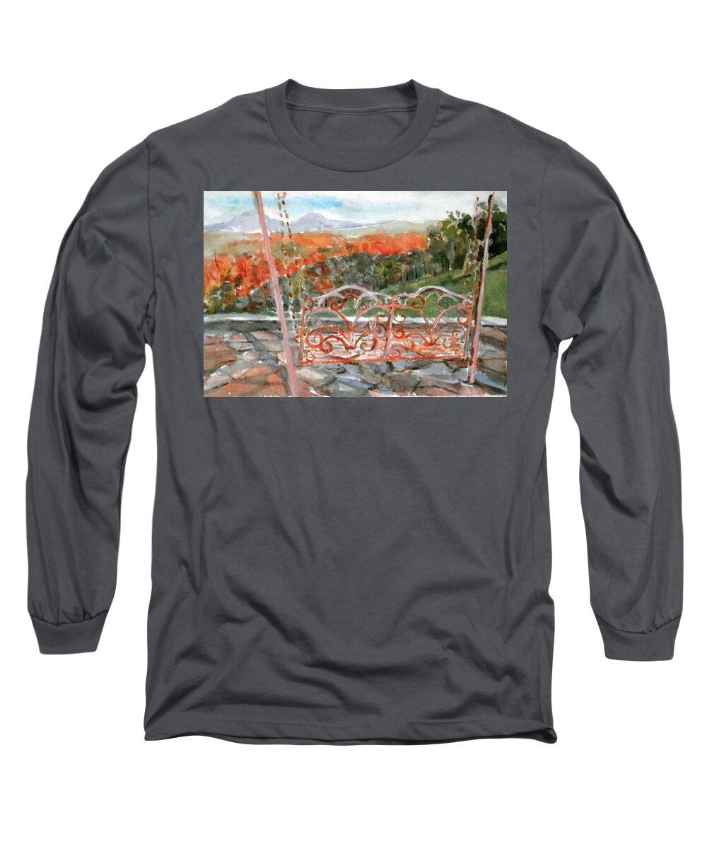 Landscape Long Sleeve T-Shirt featuring the painting View of Yonah by Martha Tisdale
