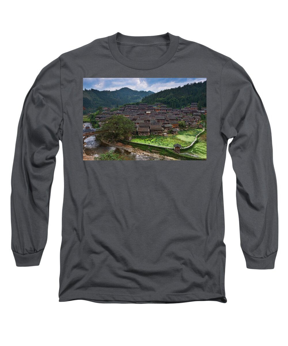 Dong Long Sleeve T-Shirt featuring the photograph Village of Joy by Dan McGeorge