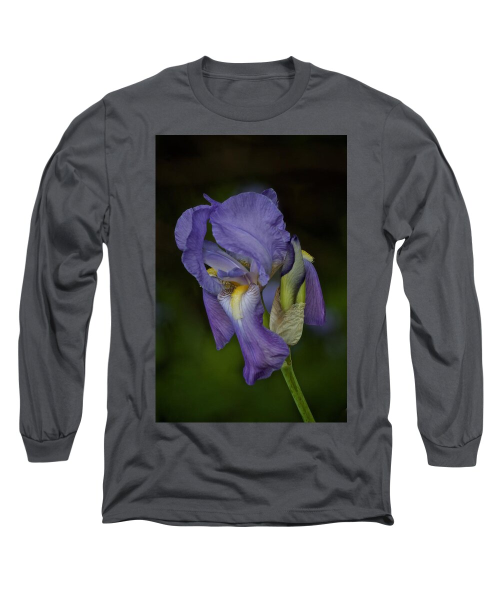 Blue Iris Long Sleeve T-Shirt featuring the photograph Vintage Iris May 2017 by Richard Cummings