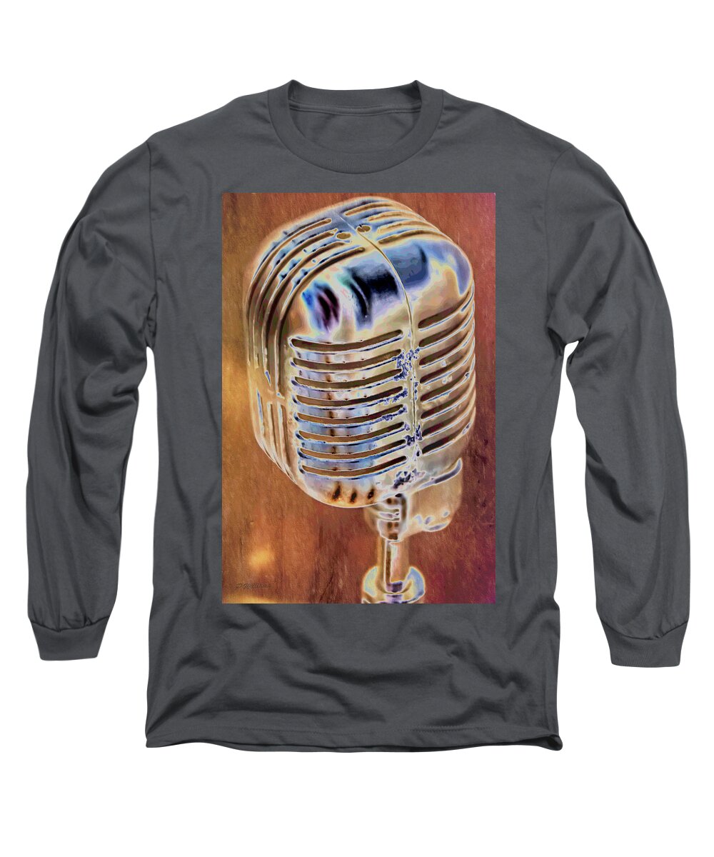 Music Long Sleeve T-Shirt featuring the photograph Vintage Microphone by Pamela Williams