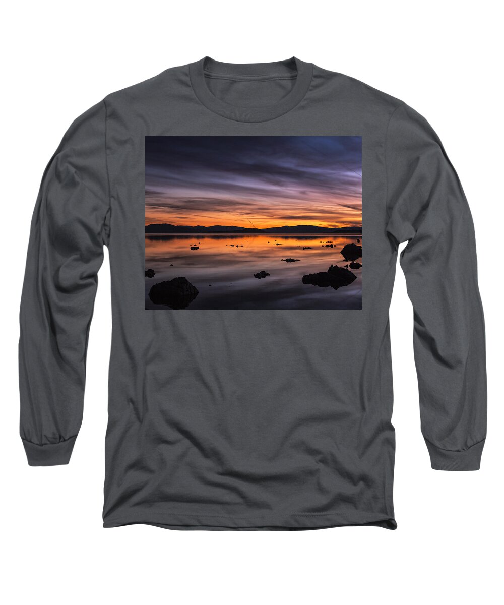 Abstract Long Sleeve T-Shirt featuring the photograph Violet Rise by Denise Dube