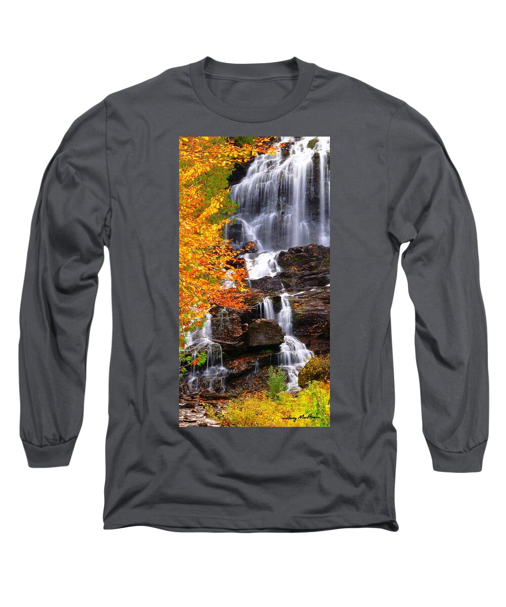 Landscape Long Sleeve T-Shirt featuring the photograph Vivid Falls by Harry Moulton